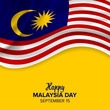Vector festive illustration of Malaysia day in Malaysia celebration on September 15. vector design elements of the national day. holiday graphic icons. National day