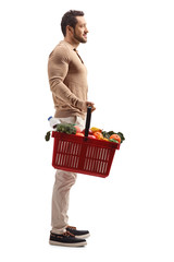 Sticker - Young man with a shopping basket