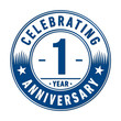 © JohnyBlack - 1 year anniversary celebration logo template. Vector and illustration.