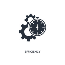 Efficiency Icon. Simple Element Illustration. Isolated Trendy Filled Efficiency Icon On White Background. Can Be Used For Web, Mobile, Ui.