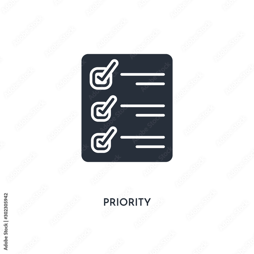 priority icon. simple element illustration. isolated trendy filled ...