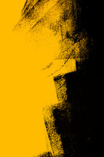 Yellow And Black Paint Background Texture With Brush Strokes