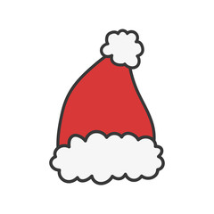 Canvas Print - red santa hat accessory headwear icon