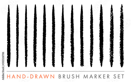 Hand-Drawn Marker Brush Vector Set Tableau sur Toile