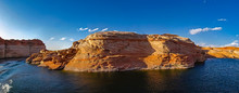 Beautiful Canyon And Lonely Rocks On The Lake Powell