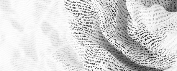 Poster - Random letters on an abstract white surface, original 3d rendering