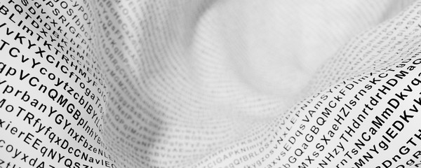 Poster - Random letters on an abstract white surface, original 3d rendering