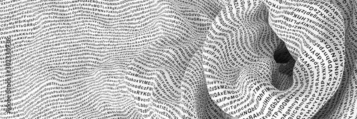 Cuadros en Lienzo Random letters on an abstract white surface, original 3d rendering