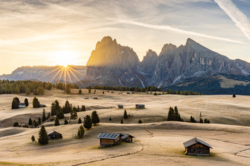 sunrise at alpe siusi 