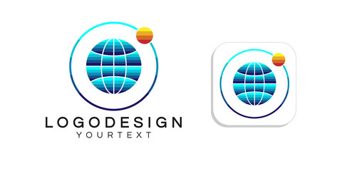Fototapete - Internet logo design. icon app smartphone color full