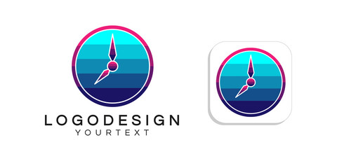 Poster - clock logo design. icon app smartphone color full
