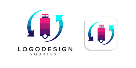 Poster - data security logo design. icon app smartphone color full