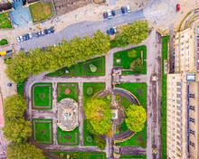 Aerial View Of St John's Gardens In Liverpool, England