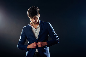 Respectable handsome man in a in a blue suit