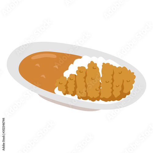 カツカレーのイラスト とんかつが乗ったカレーライス Buy This Stock Vector And Explore Similar Vectors At Adobe Stock Adobe Stock