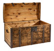 Trunk Treasure chest open with clipping path.