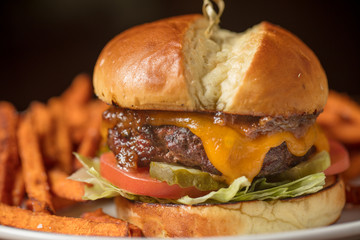 Wagyu Burger with Cheddar Cheese  