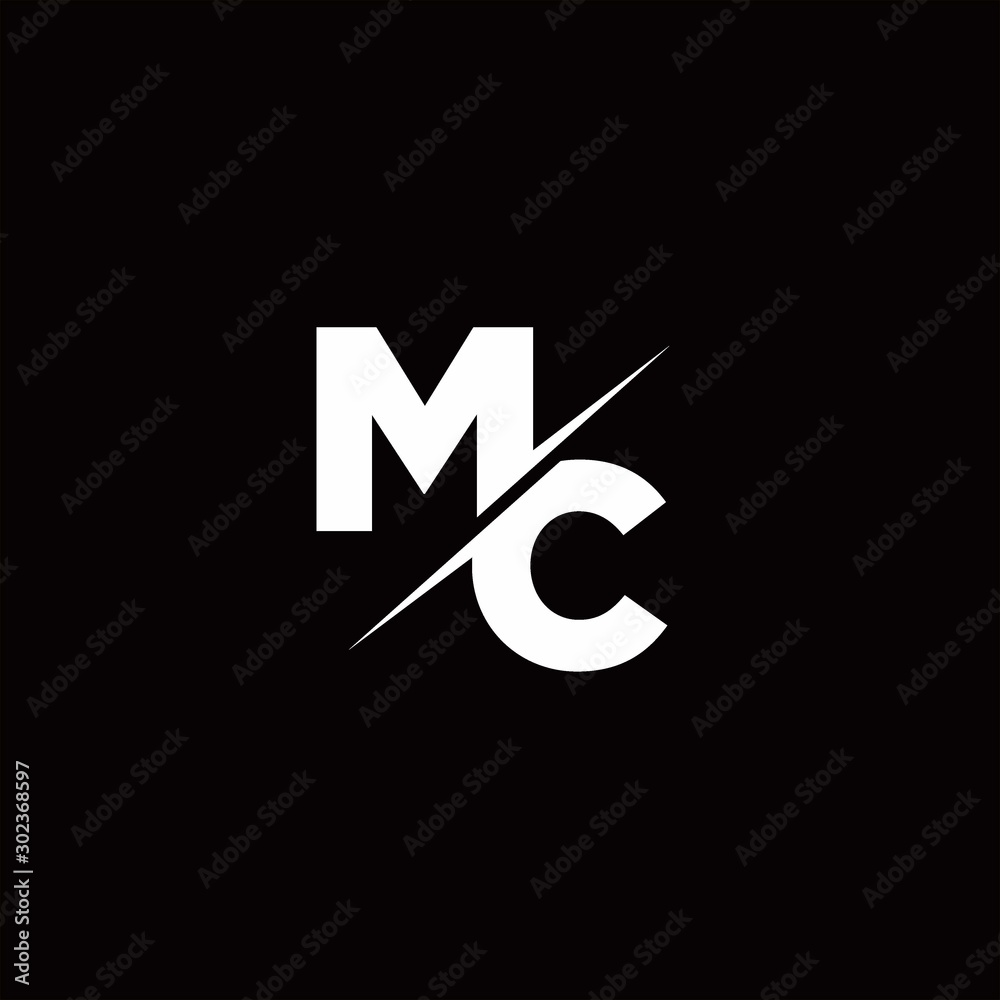 MC Logo Letter Monogram Slash with Modern logo designs template - obrazy, fototapety, plakaty 