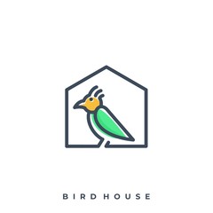 Wall Mural - Bird House Illustration Vector Template