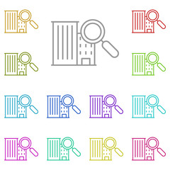 Fototapete - Building, search multi color icon. Simple thin line, outline vector of real estate icons for ui and ux, website or mobile application