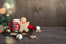 Santa Mug And Gingerbread Men Free Stock Photo - Public Domain Pictures