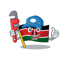 Wall Mural - cute flag kenya character smiley plumber cartoon