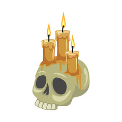 Canvas Print - Vector illustration of skull and candle icon. Web element of skull and skeleton stock symbol for web.