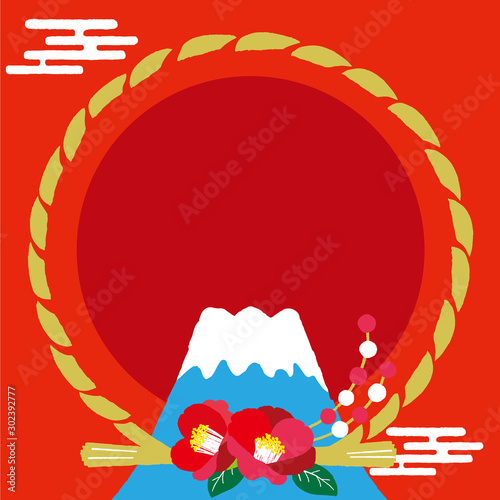 正月富士山と椿の水引き背景イラスト Buy This Stock Vector And Explore Similar Vectors At Adobe Stock Adobe Stock