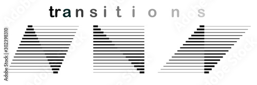 Cuadros en Lienzo Halftone stripes pattern, with parallel lines