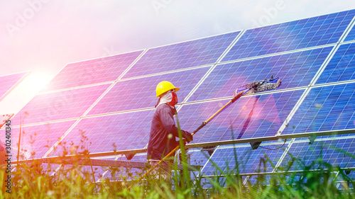 Cuadros en Lienzo Solar panel, alternative electricity source - concept of sustainable resources,