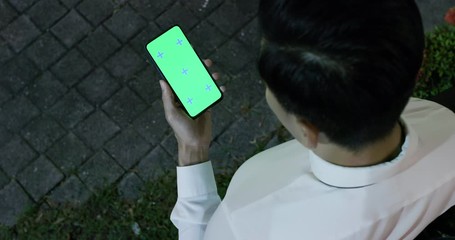 Poster - asian businessman use smartphone