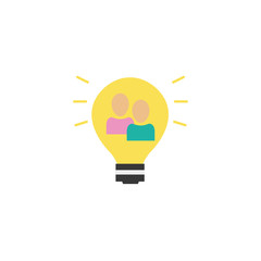 Wall Mural - people bulb innovation idea icon flat style