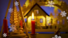1. Advent, Einer Kerze Einer Weihnachts Pyramide Dreht Sich