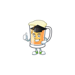 Sticker - Mug of beer in a graduation hat character