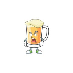 Canvas Print - Mug of beer alcohol in angry cartoon