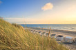 Beach Cabins And High Dunes With Grass At Texel Netherlands
