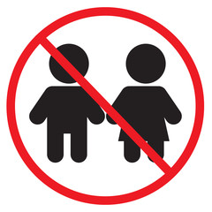 not for children icon on white background. flat style. STOP! Not for children symbol.