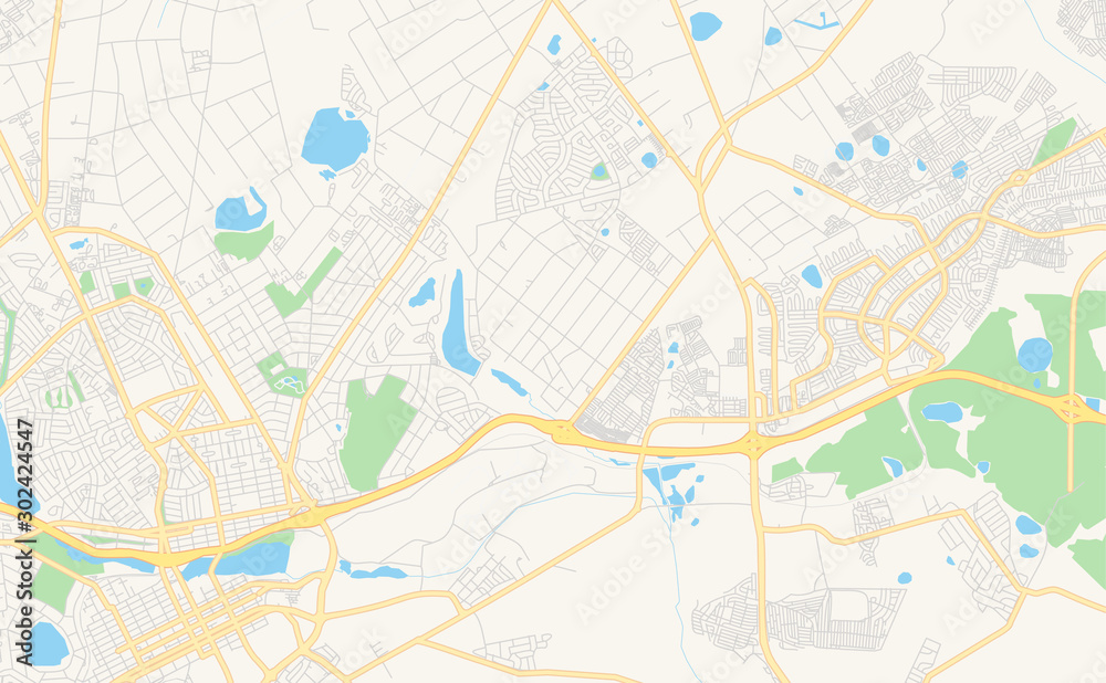 Printable street map of Benoni, South Africa Stock Vector | Adobe Stock