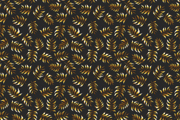 Wall Mural - Pattern leaves seamless. Luxury gold palm leaves deisgn texture background. Vector