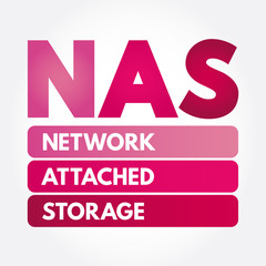 Aufkleber - NAS - Network Attached Storage acronym, technology concept background