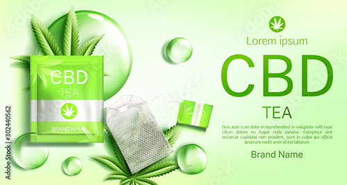 Download Cbd Tea Bag Package Mock Up Banner Teabag With Cannabis Leaves Organic Herbs Beverage Advertising Mockup Hemp Cannabinoid Extract Legal Marijuanna Weed Thc Product Realistic 3d Vector Illustration Stock Vector Adobe