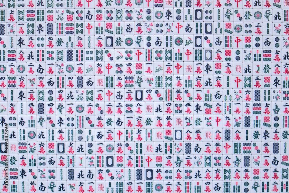 Mahjong Stack Patterns The mahjong pattern is arranged on the wall for a beautiful interior ...