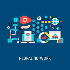 Wall Mural - Neural Network Vector Concept