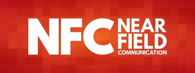 Poster - NFC - Near Field Communication acronym, technology concept background