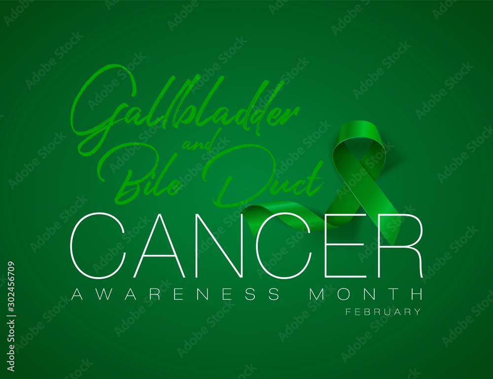 Vector de Stock Gallbladder and Bile Duct Cancer Awareness Calligraphy ...