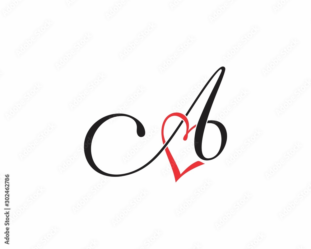 Letter A With Heart Logo Icon 003 Stock Vector | Adobe Stock
