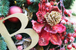 New Year's toys on the Christmas tree. New Year's decorations.Selective focus.