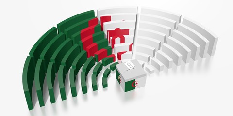 Wall Mural - Parliament election in Algeria - 3D rendering