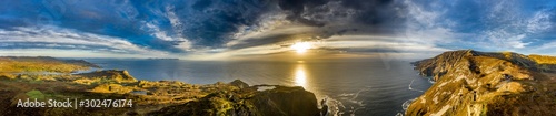 Aerial of Slieve League Cliffs are among the highest sea cliffs in Europe rising Poster Mural XXL