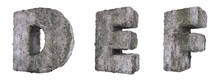 Abstract Old Concrete Letters D E F